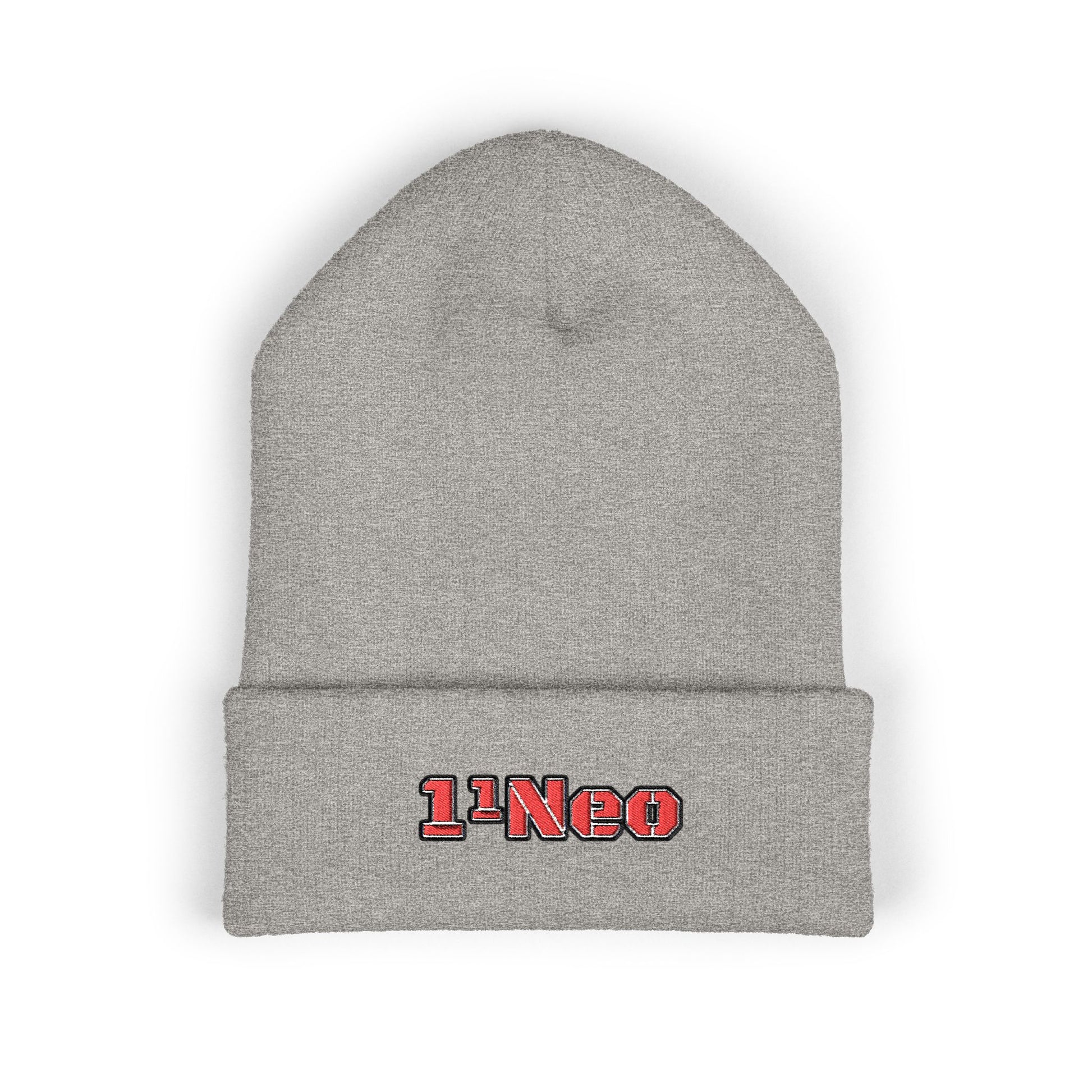 Classic Cuffed Beanie with 1'Neo Embroidery, Cozy Winter Hat, Gifts for Him/Her, Festival Beanie, Trendy Accessory