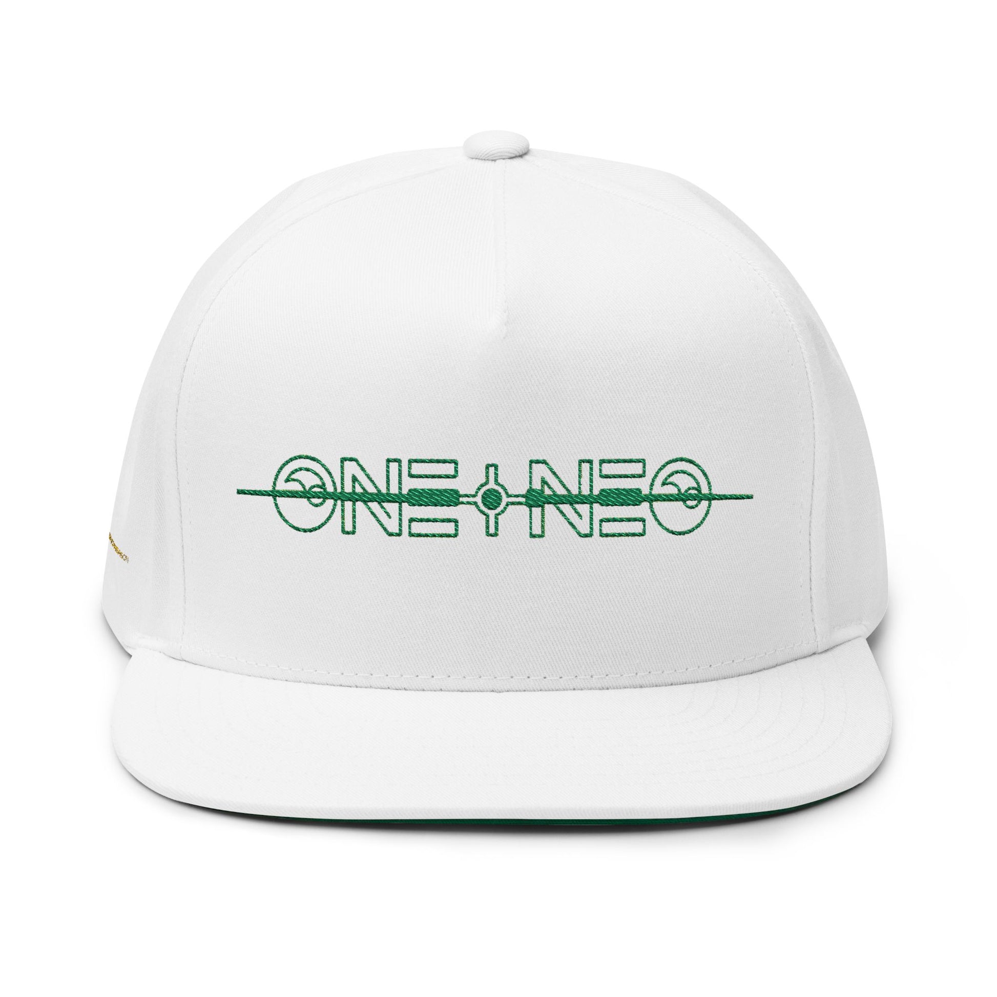 Stylish Flat Bill Cap with ONE|NEO Embroidery for Trendsetters, Summer Accessory, Casual Wear, Gift Idea, Streetwear Fashion