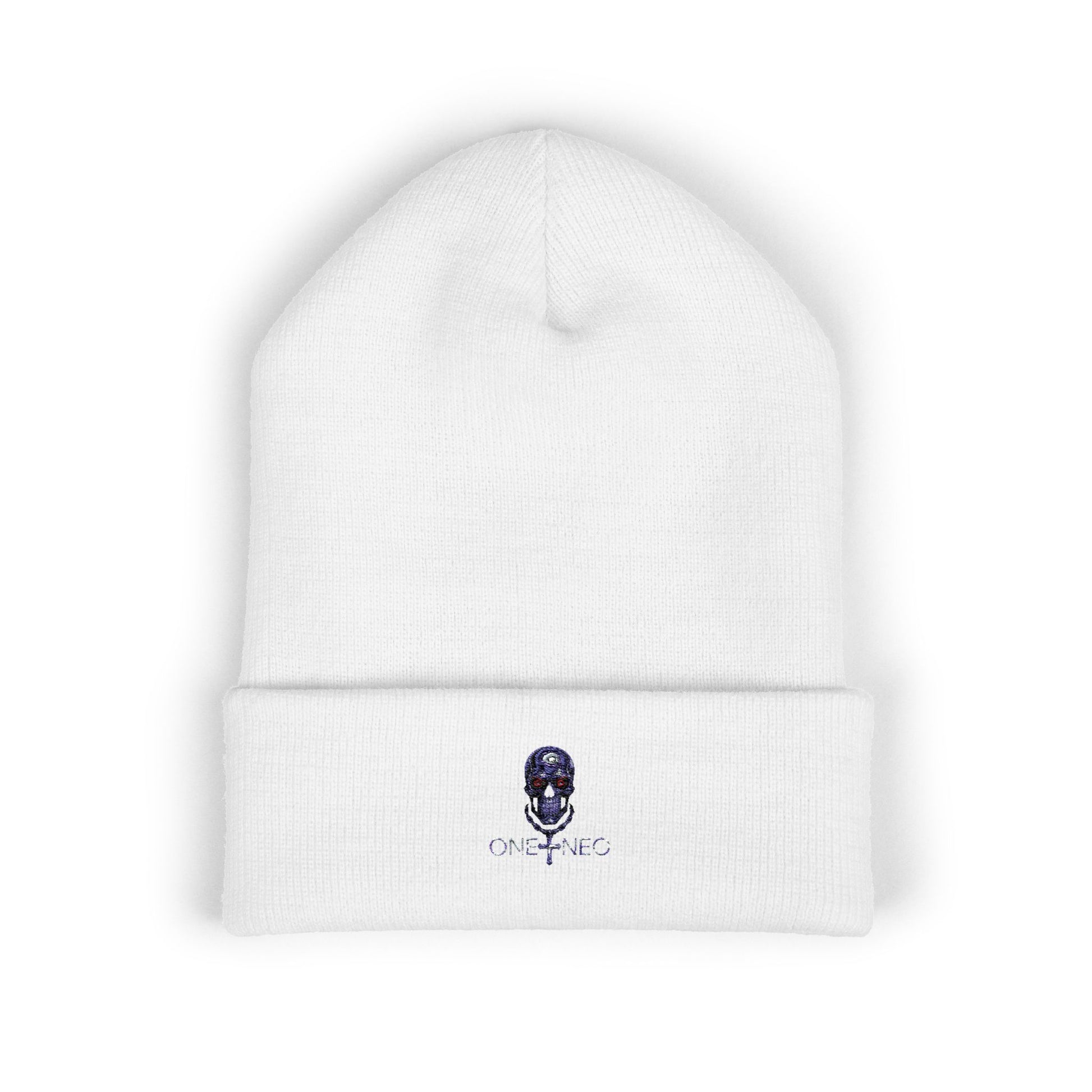 Classic Cuffed Beanie with Unique Skull Embroidery, Winter Accessory, Cozy Gift for Him/Her, Halloween Style, Fashion Statement