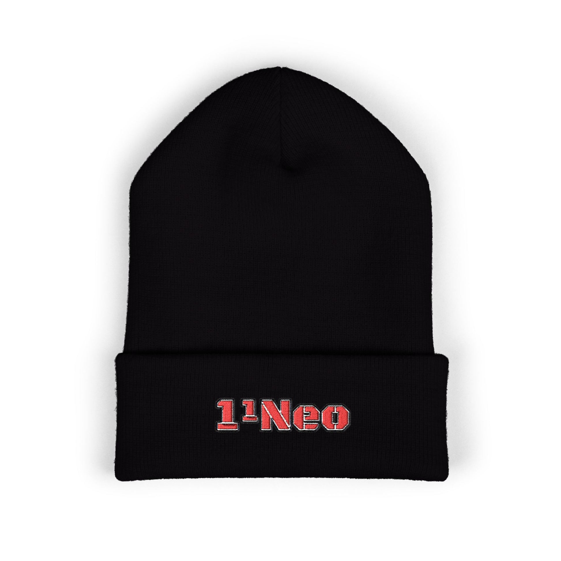 Classic Cuffed Beanie with 1'Neo Embroidery, Cozy Winter Hat, Gifts for Him/Her, Festival Beanie, Trendy Accessory