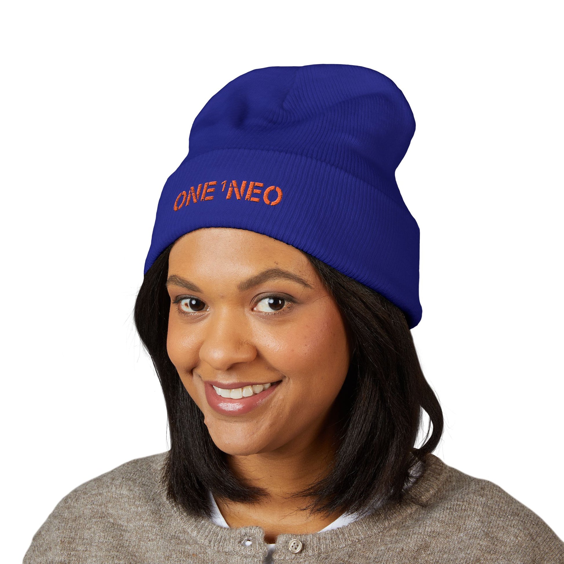 Classic Cuffed Beanie with Embroidered ONE1NEO, Cozy Winter Hat, Trendy Beanie, Great Gift for Him/Her, Stylish Accessory