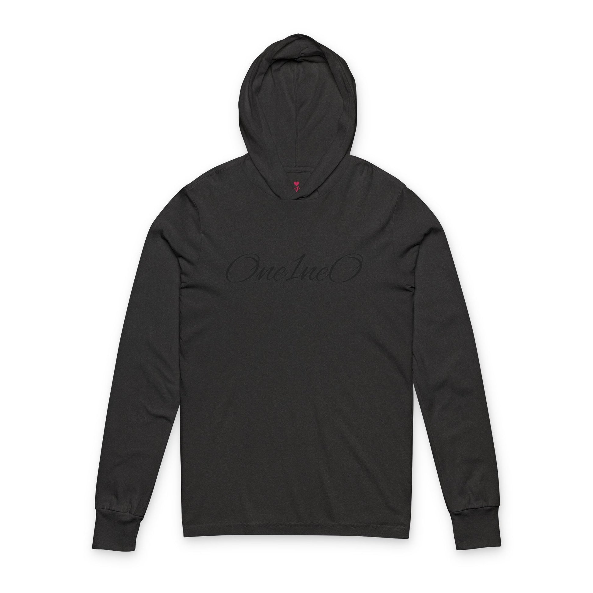 Unisex Hooded Long Sleeve Tee with 'One1neo' Design, Cozy Gift for Friends, Perfect for Casual Wear, Fall Fashion, Outdoor Activities