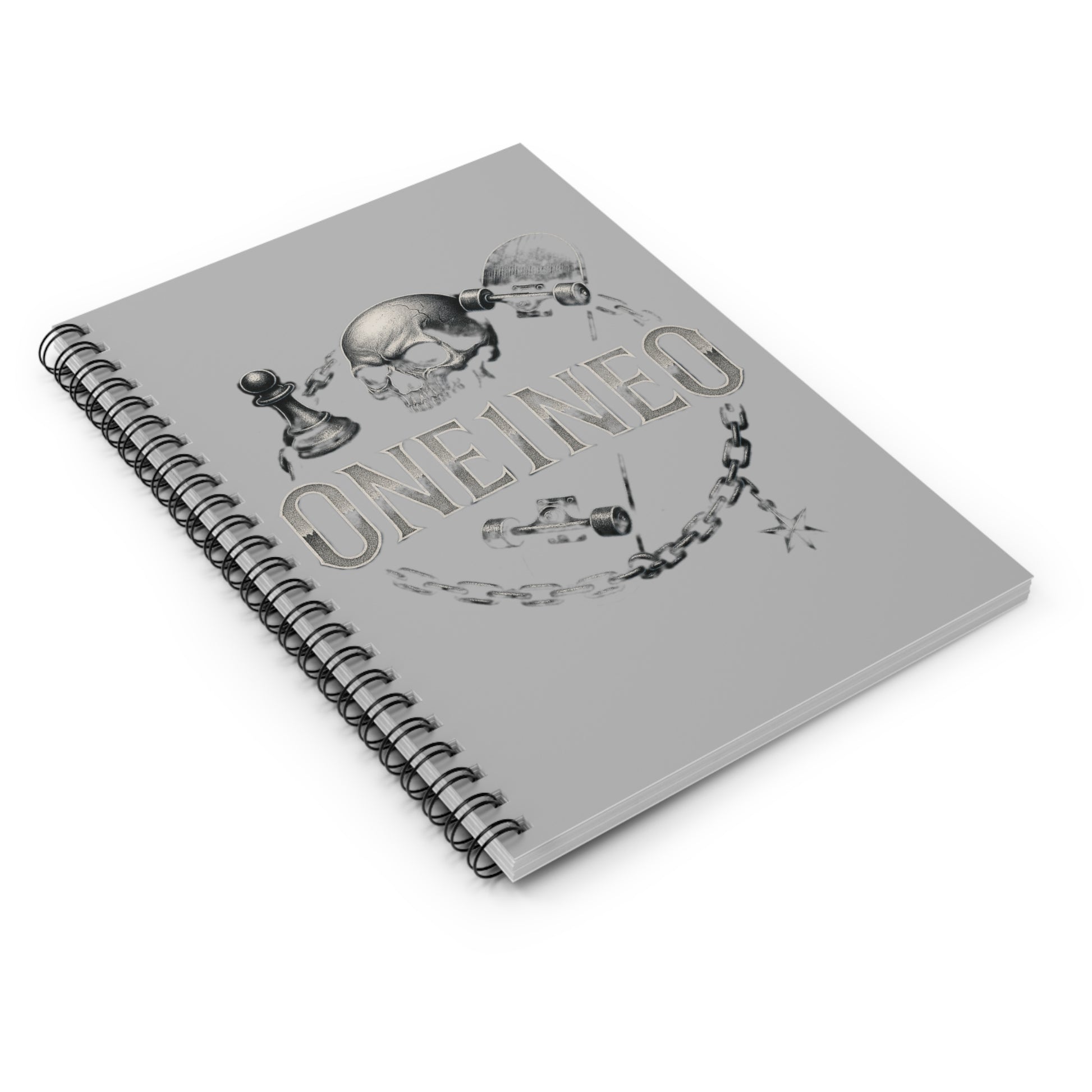 Edgy Spiral Notebook for Creative Minds, Unique Skull Design, Artistic Journal, Ideal Gift for Writers, Students, and Artists