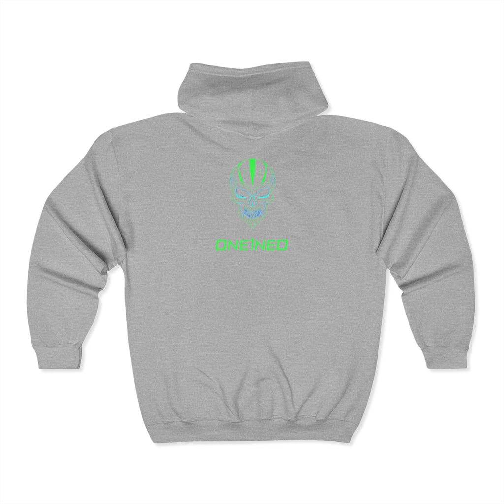 Vibrant Unisex Full Zip Hoodie, Colorful Skull Design, Casual Streetwear, Perfect for Gifting, Everyday Wear, Concerts