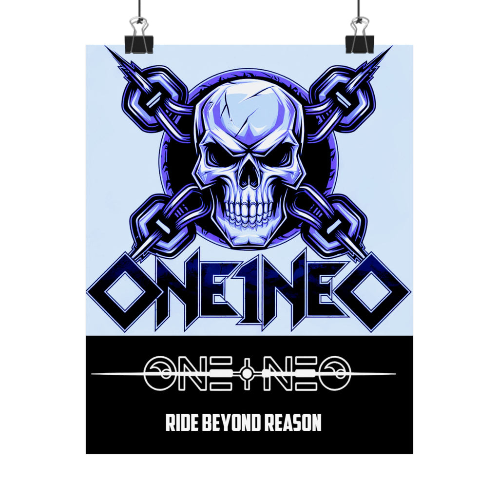 Skull Art Poster, Edgy Wall Décor for Bikers, Unique Home Decoration, Gift for Riders, Ride Beyond Reason Poster