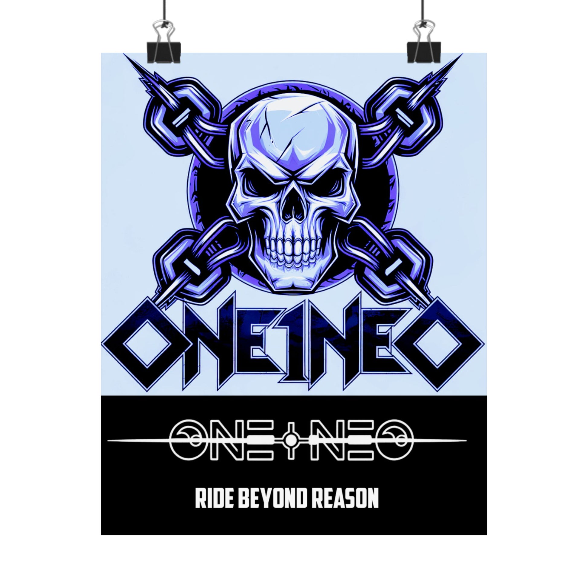 Skull Art Poster, Edgy Wall Décor for Bikers, Unique Home Decoration, Gift for Riders, Ride Beyond Reason Poster