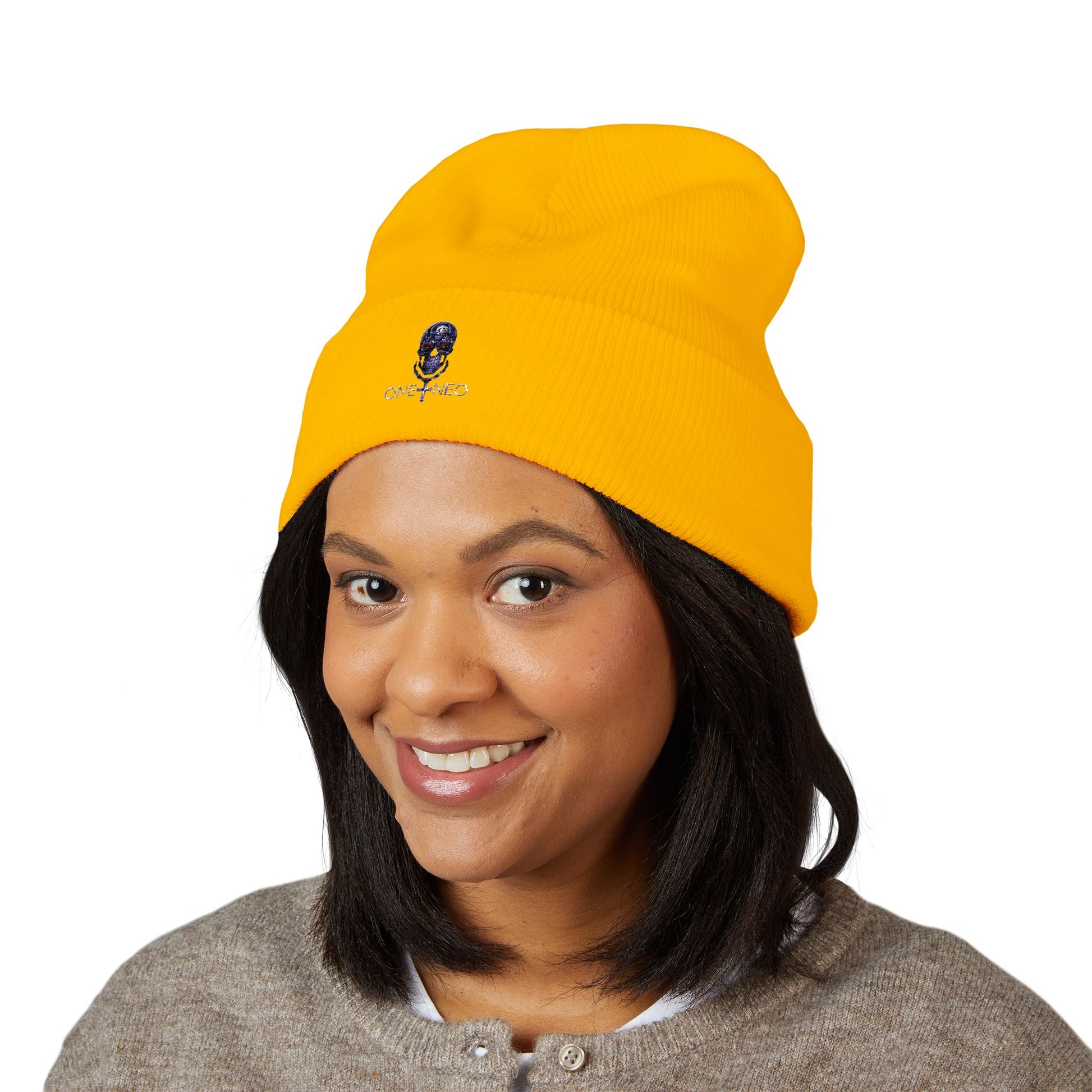 Classic Cuffed Beanie with Unique Skull Embroidery, Winter Accessory, Cozy Gift for Him/Her, Halloween Style, Fashion Statement