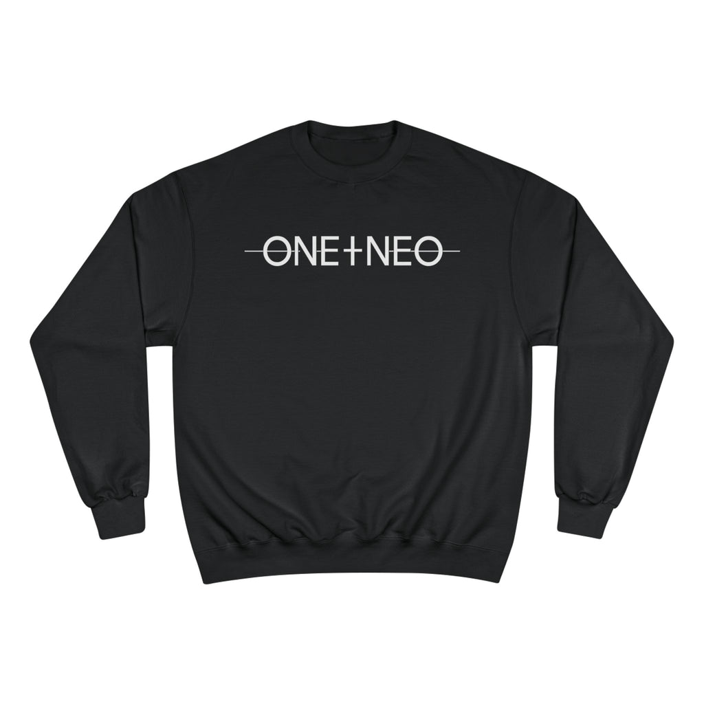 Champion Sweatshirt with 'ONE + NEO' Design, Cozy Gift for Riders, Perfect for Casual Outings, Unisex Fashion, Comfortable Layering