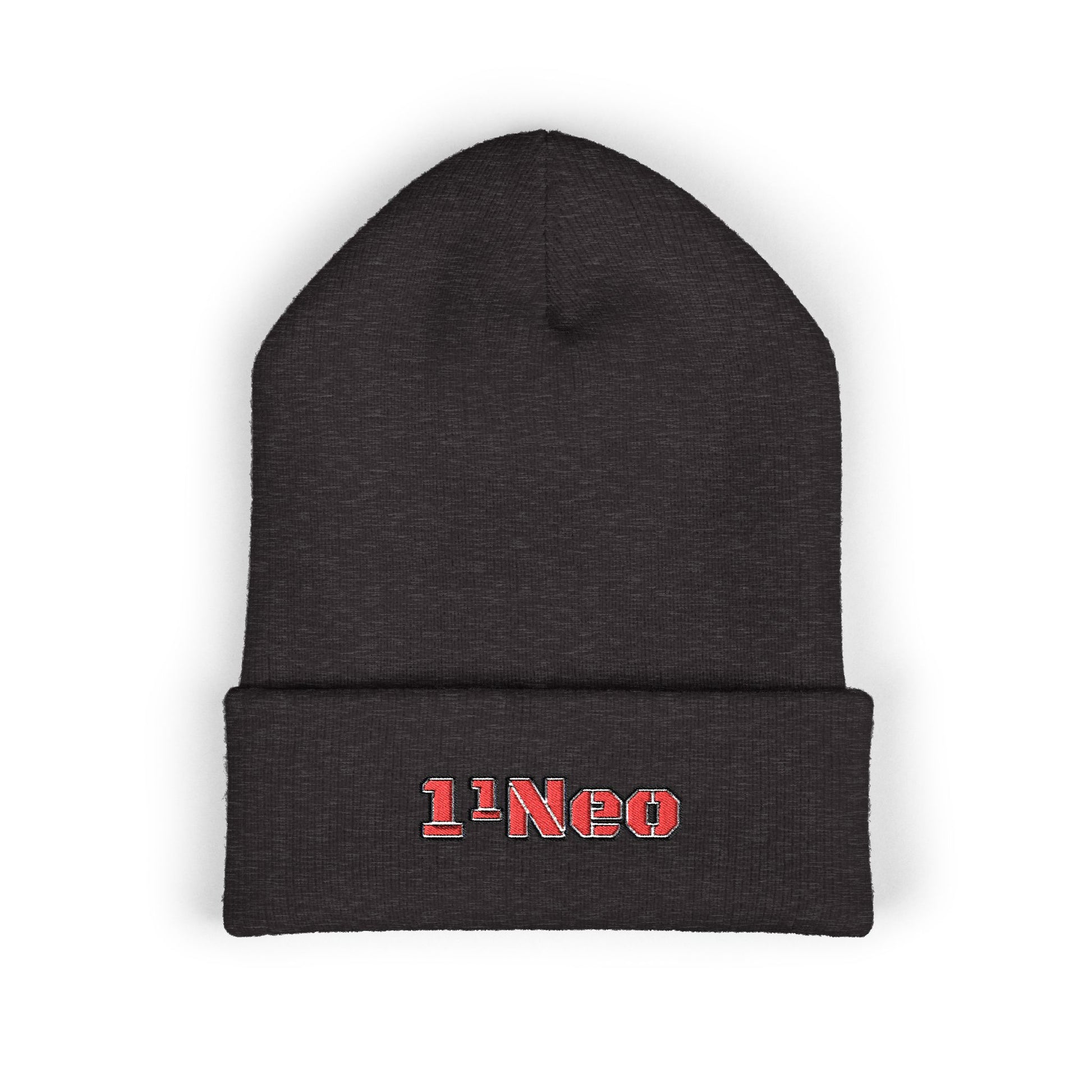 Classic Cuffed Beanie with 1'Neo Embroidery, Cozy Winter Hat, Gifts for Him/Her, Festival Beanie, Trendy Accessory