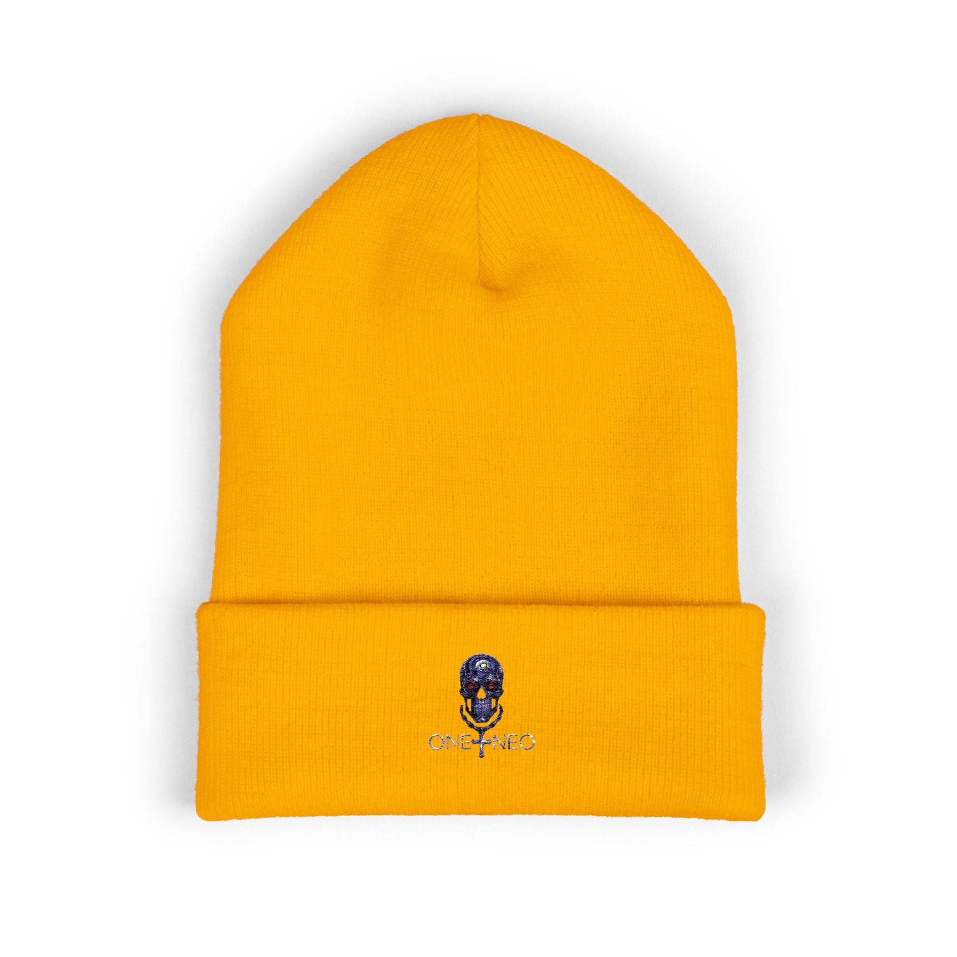 Classic Cuffed Beanie with Unique Skull Embroidery, Winter Accessory, Cozy Gift for Him/Her, Halloween Style, Fashion Statement