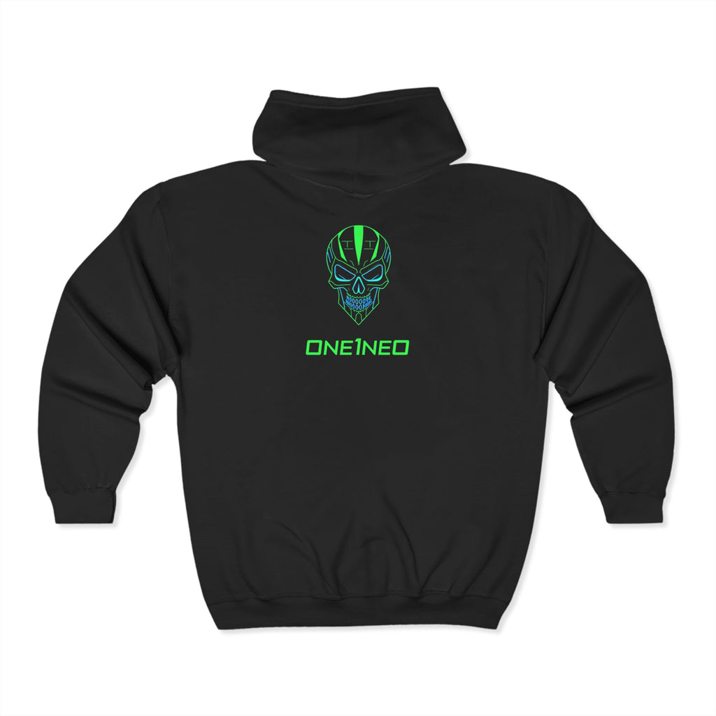 Vibrant Unisex Full Zip Hoodie, Colorful Skull Design, Casual Streetwear, Perfect for Gifting, Everyday Wear, Concerts