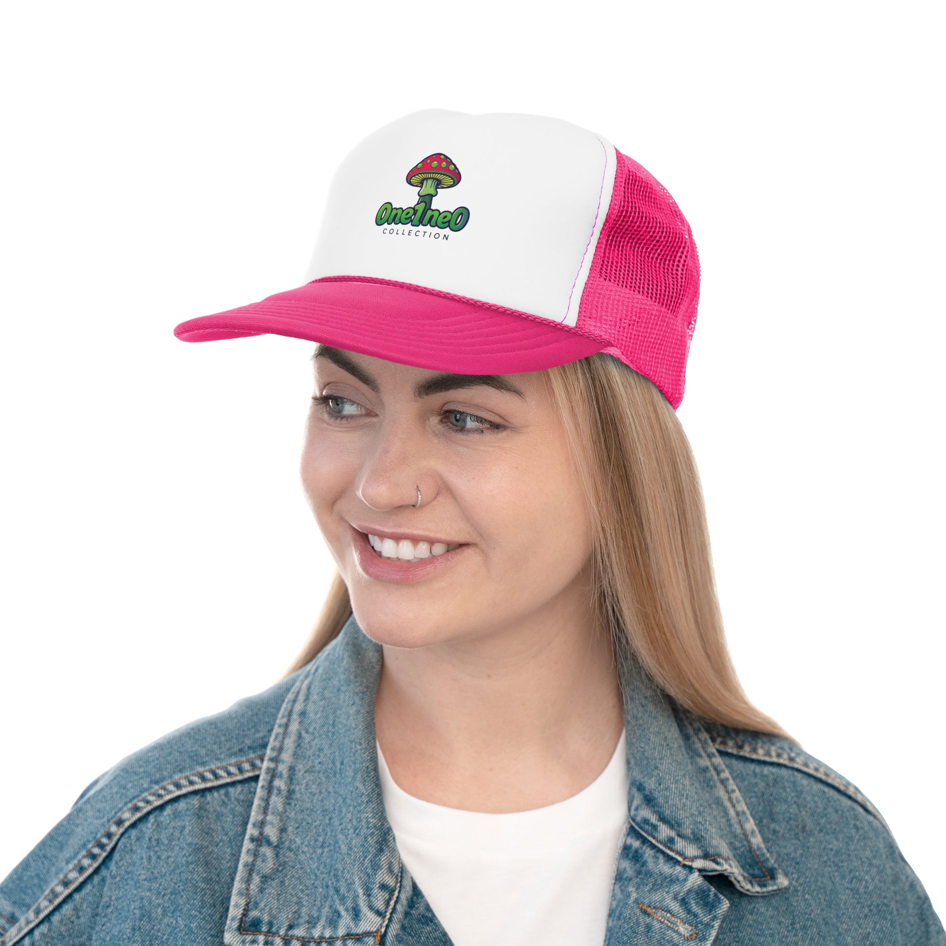 Green Mushroom Trucker Cap, Fun Outdoor Hat, Perfect for Festivals, Gifts for Nature Lovers, Casual Summer Accessory