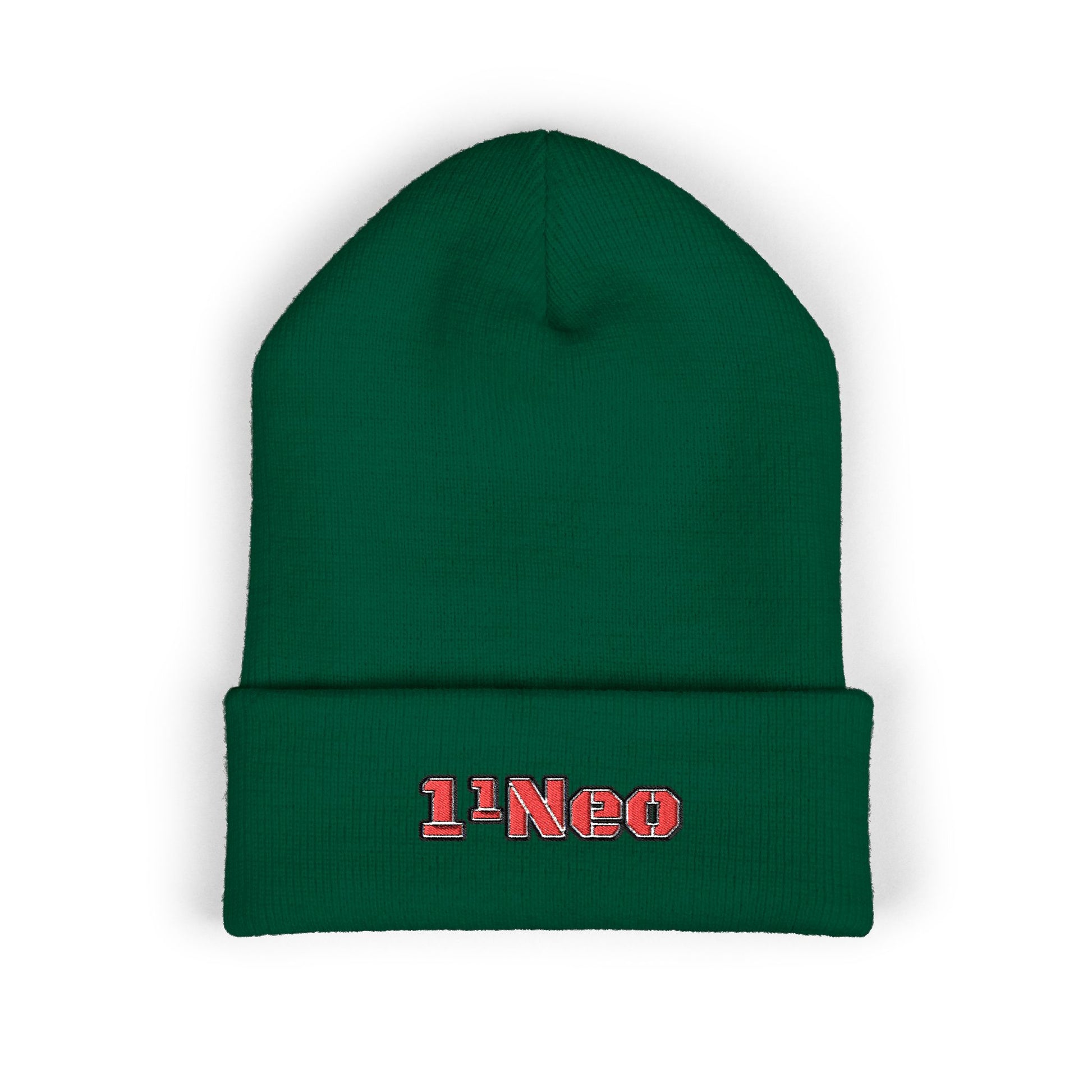 Classic Cuffed Beanie with 1'Neo Embroidery, Cozy Winter Hat, Gifts for Him/Her, Festival Beanie, Trendy Accessory