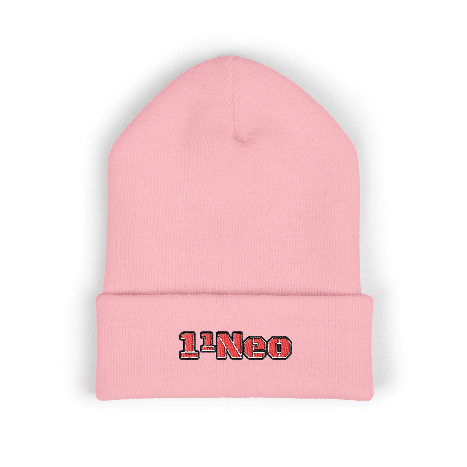 Classic Cuffed Beanie with 1'Neo Embroidery, Cozy Winter Hat, Gifts for Him/Her, Festival Beanie, Trendy Accessory