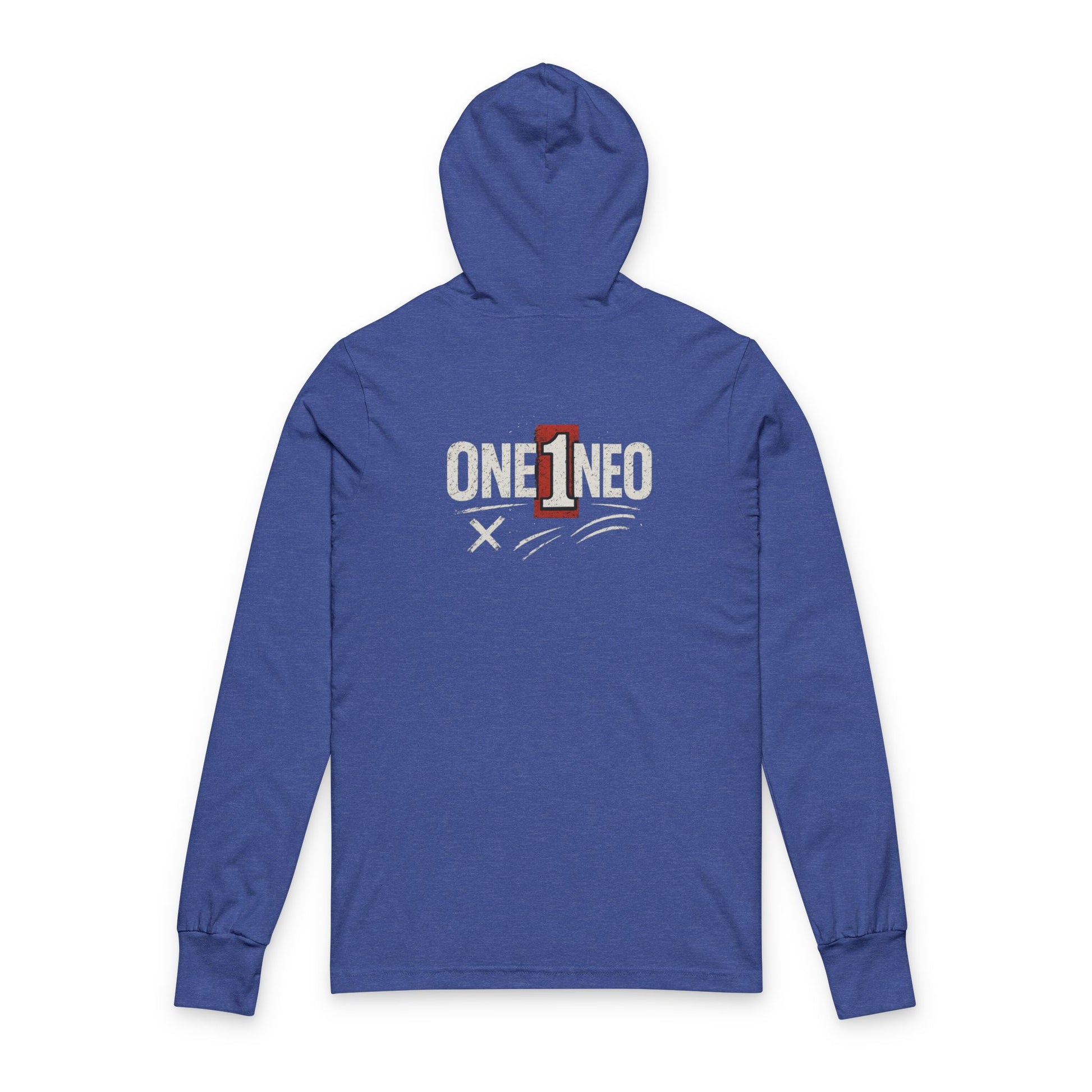 Unisex Hooded Long Sleeve Tee with 'One1neo' Design, Cozy Gift for Friends, Perfect for Casual Wear, Fall Fashion, Outdoor Activities