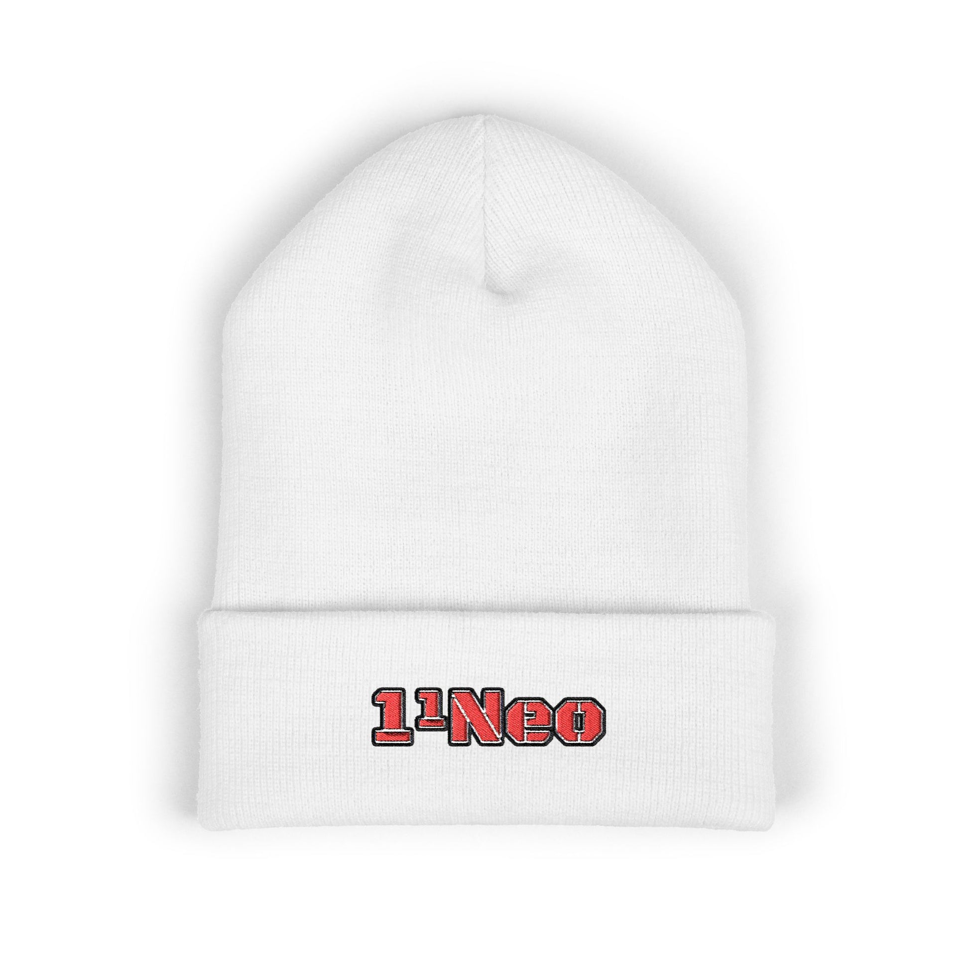 Classic Cuffed Beanie with 1'Neo Embroidery, Cozy Winter Hat, Gifts for Him/Her, Festival Beanie, Trendy Accessory