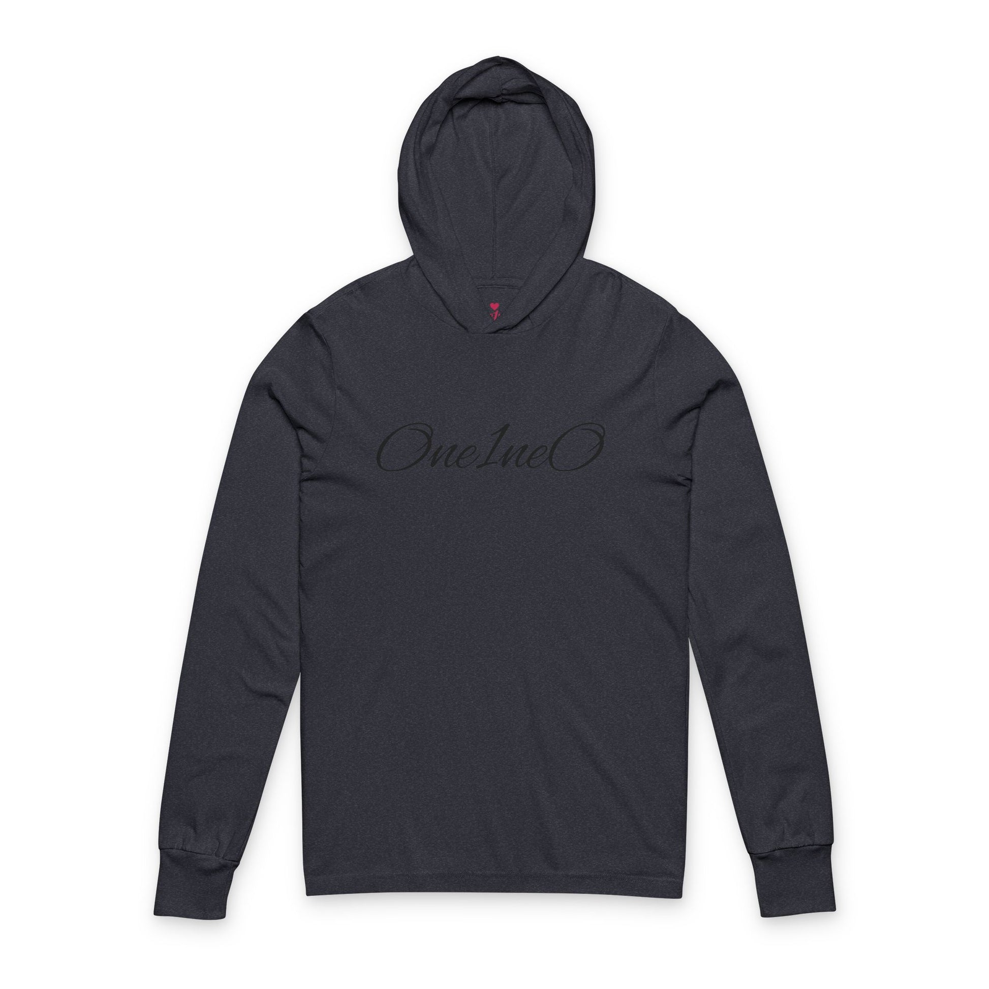 Unisex Hooded Long Sleeve Tee with 'One1neo' Design, Cozy Gift for Friends, Perfect for Casual Wear, Fall Fashion, Outdoor Activities