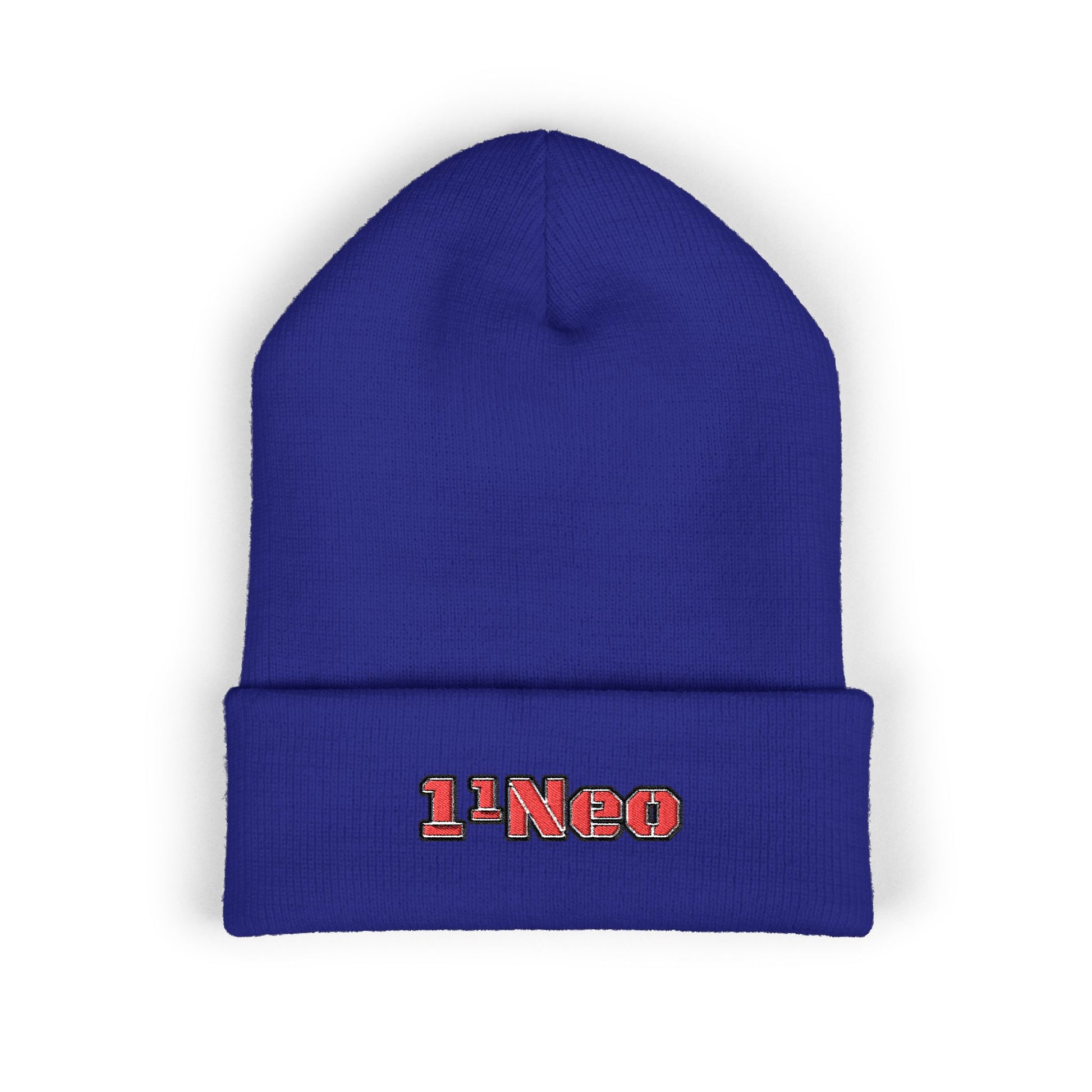 Classic Cuffed Beanie with 1'Neo Embroidery, Cozy Winter Hat, Gifts for Him/Her, Festival Beanie, Trendy Accessory