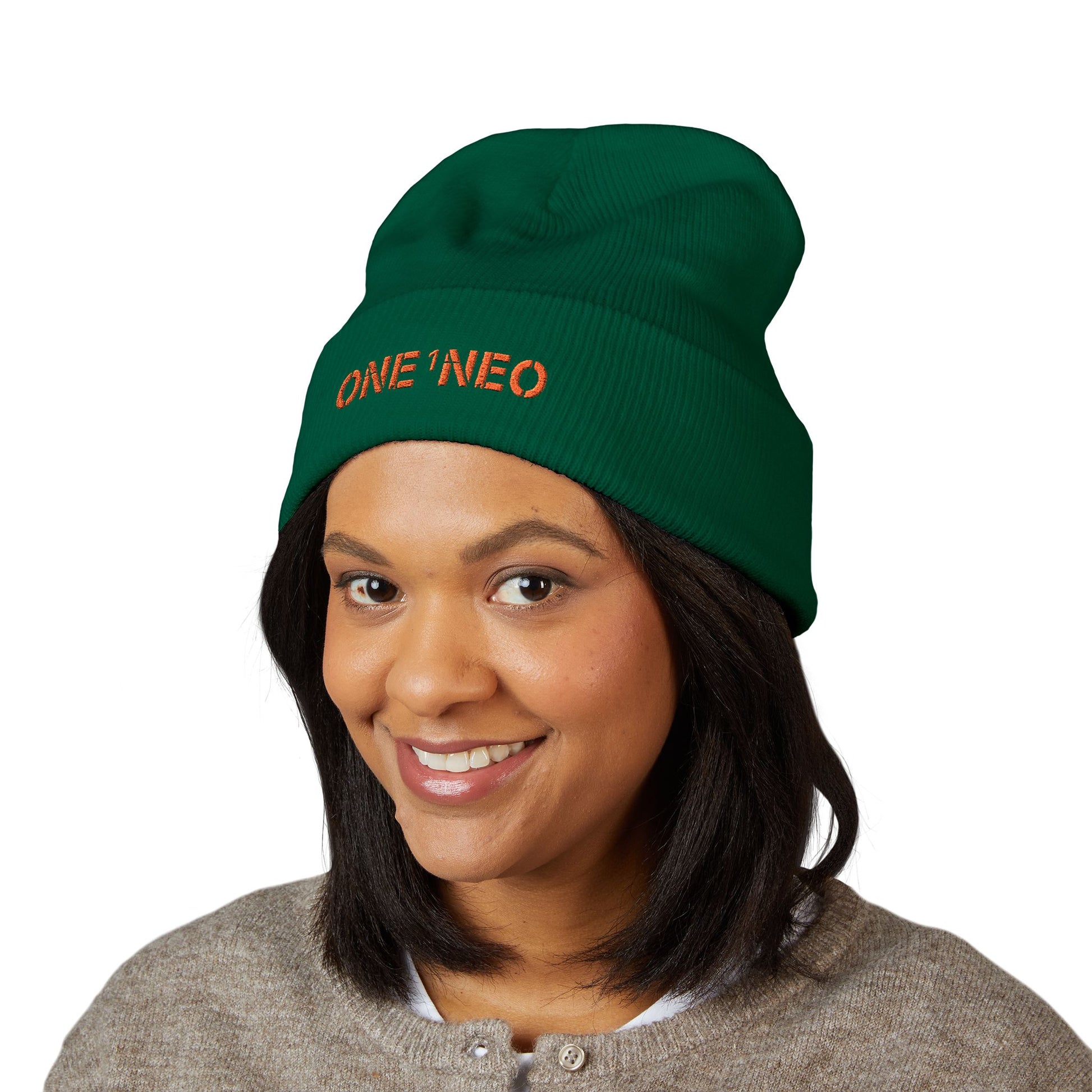 Classic Cuffed Beanie with Embroidered ONE1NEO, Cozy Winter Hat, Trendy Beanie, Great Gift for Him/Her, Stylish Accessory