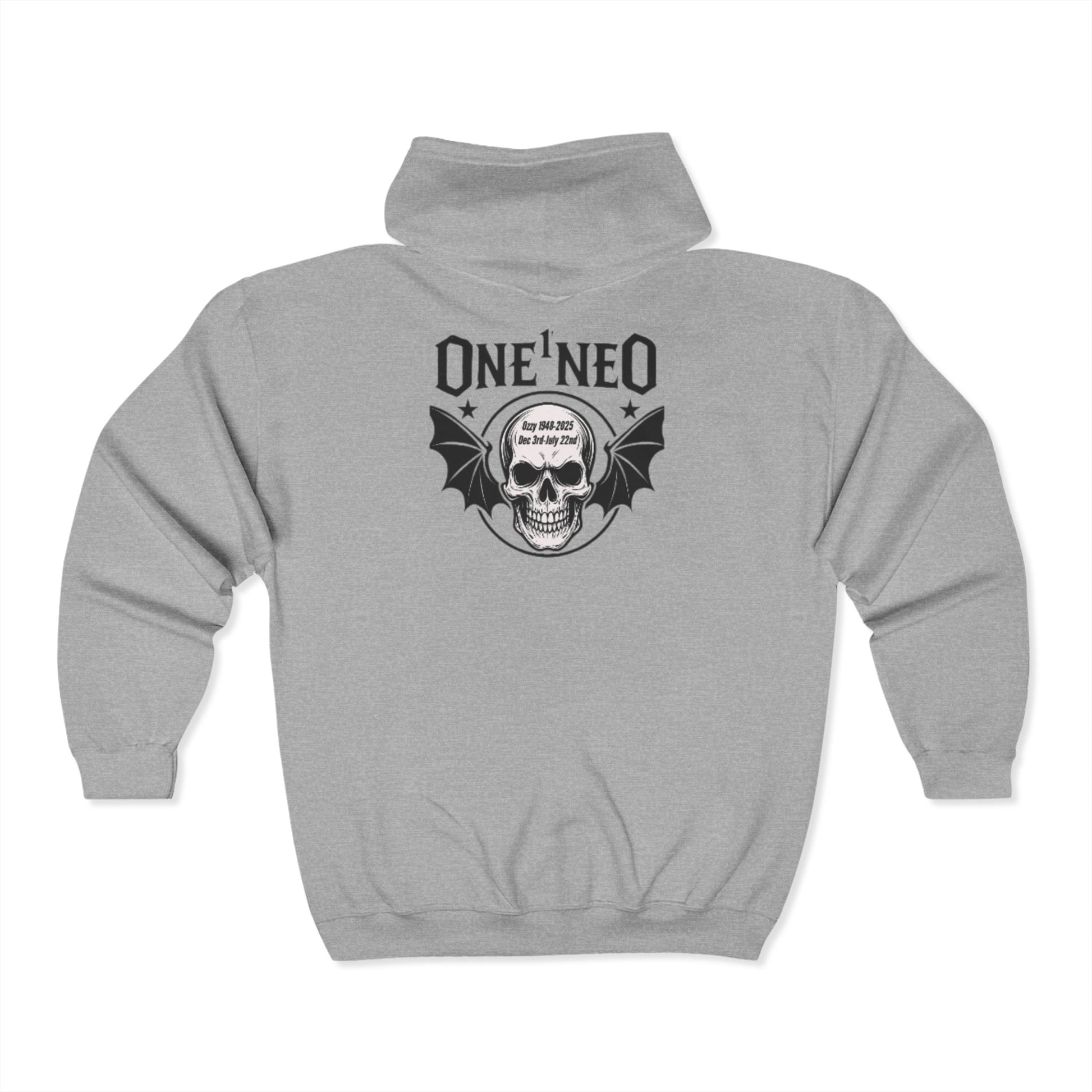 One1neO Ozzy Tribute  Zip Hoodie | Unisex Heavy Blend, Alternative Fashion, Halloween Gift, Streetwear, Layering Essential