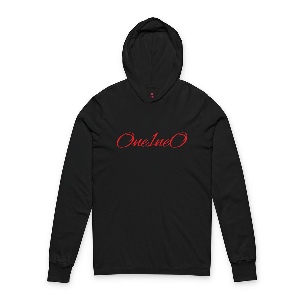 Unisex Hooded Long Sleeve Tee with 'One1neo' Design, Cozy Gift for Friends, Perfect for Casual Wear, Fall Fashion, Outdoor Activities
