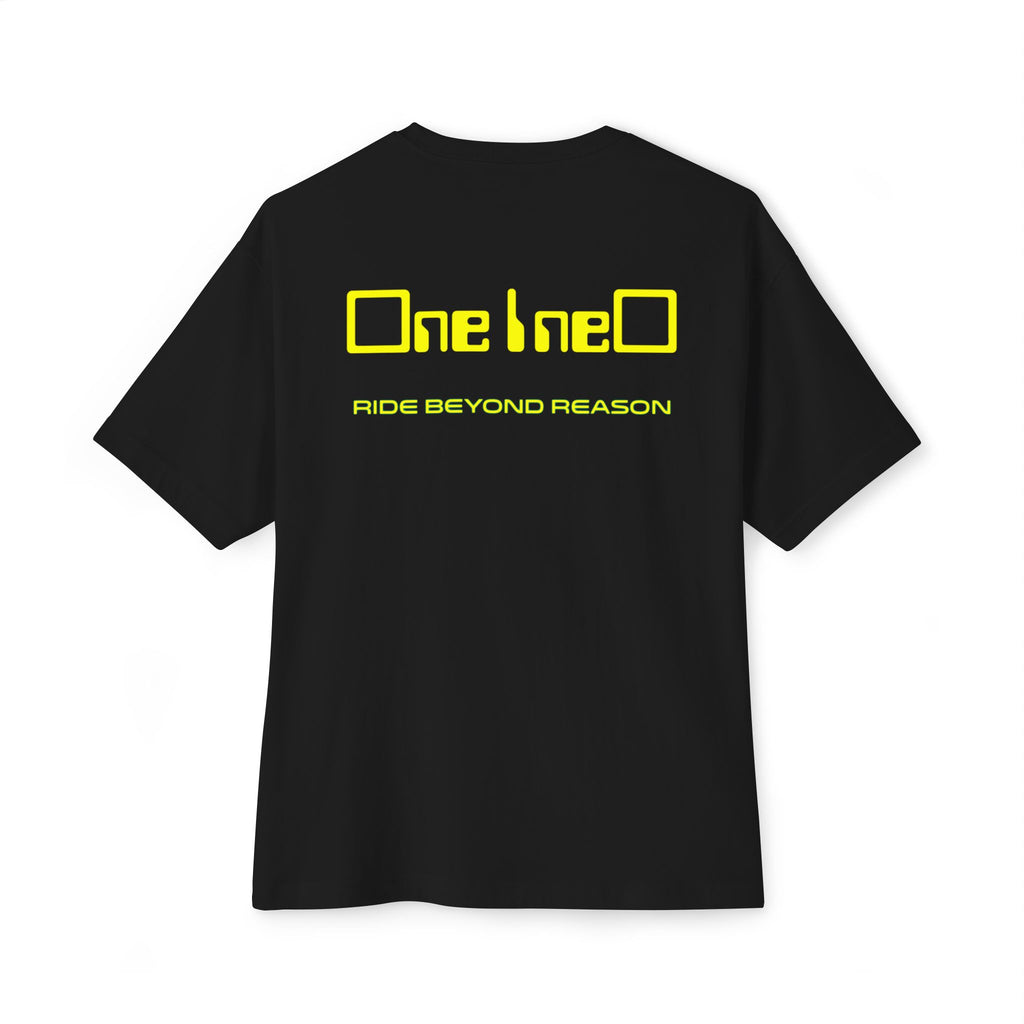 Unisex Oversized Boxy Tee - One bneO, Ride Beyond Reason, Streetwear, Casual Style, Gift for Adventurers, Graphic Tee, Unique Fashion